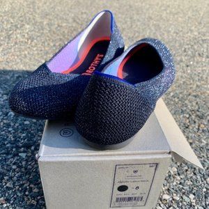 Rothy's Black Friday Metallic Lattice Flat Size 8